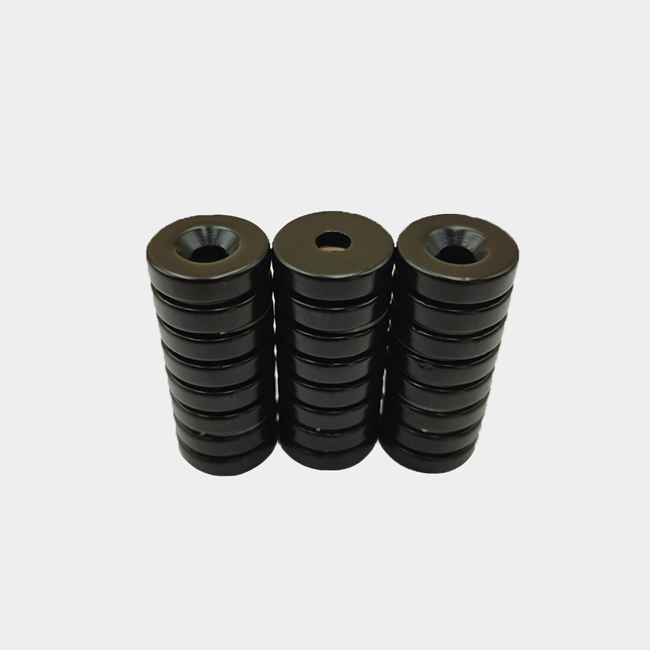 20mm x 5mm x hole 5mm black neodymium countersunk magnet ring