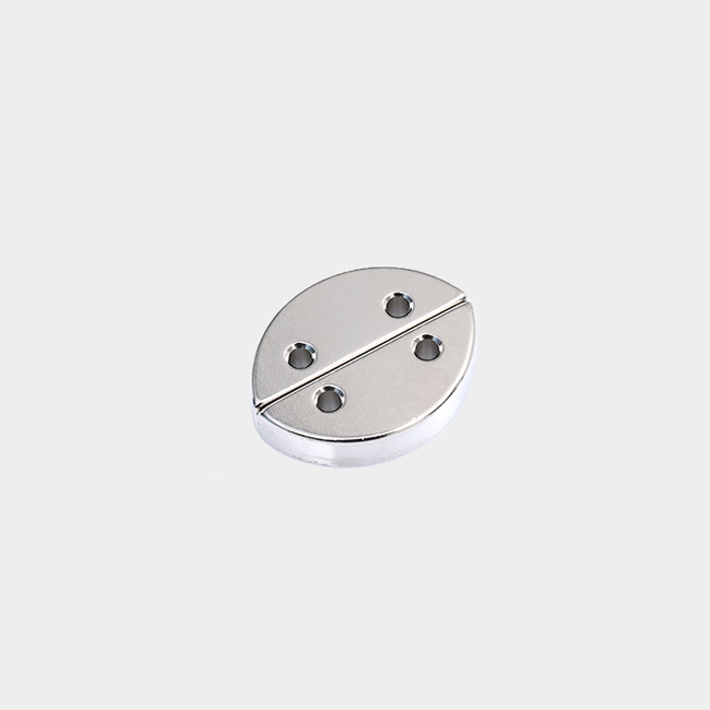 Special custom half round neodymium magnet with two holes