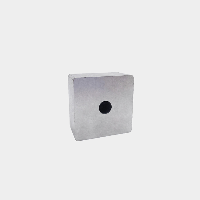 AlNiCo 5 square magnet with 10mm hole in center 45x45x25mm