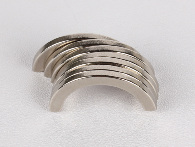 Illustrated with curved segmented half-ring magnets