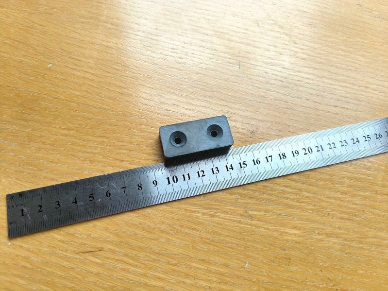 Rectangular ceramic magnet with 2 countersunk holes