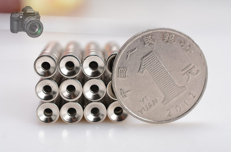 Real shot image of 6mm diameter neodymium countersunk magnet