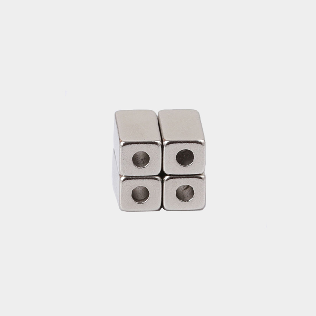 Custom shape rectangular block strong magnets with through hole
