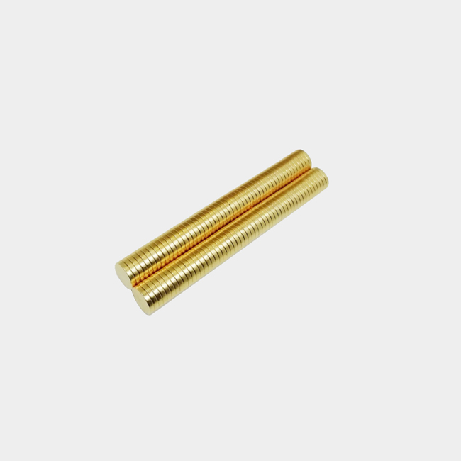 Golden small round magnet for crafts ornaments D6x2mm