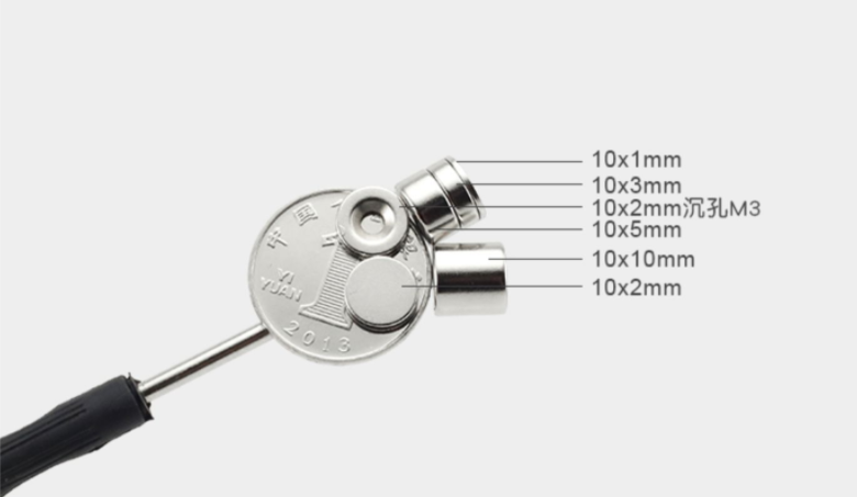 10mm diameter neodymium magnet size reference