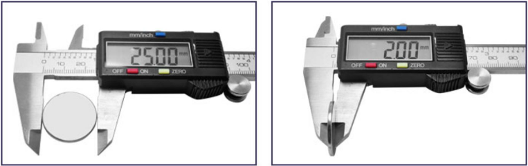 25x2mm neodymium magnet diameter thickness measurement image