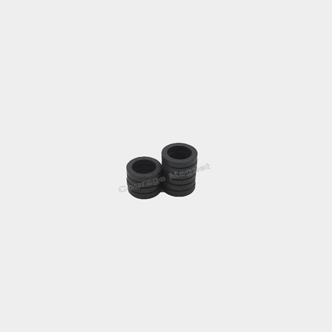 3/8" Small Ring Ferrite Ceramic Magnet 4 Poles 9.5 x 5.7 x 3.5 