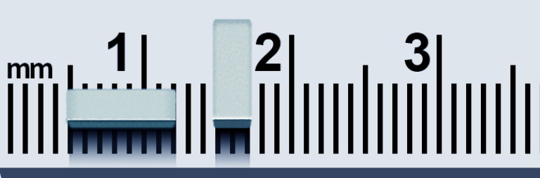 Small flat rectangular magnet measurement display