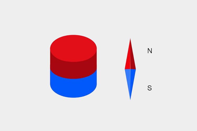 Schematic diagram of Magnetization direction of whiteboard Cylindrical Magnet 10x12mm