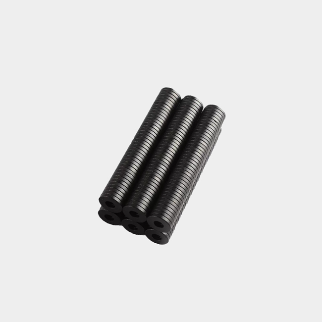 Black coated neodymium magnet ring 13.5mm x 5.5mm x 2mm