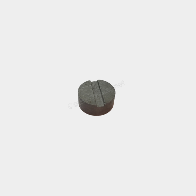 14mm x 8mm sintered ferrite disc magnet with one-side groove