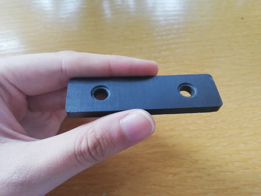 The sample display of ferrite bar magnet with two hollow hole