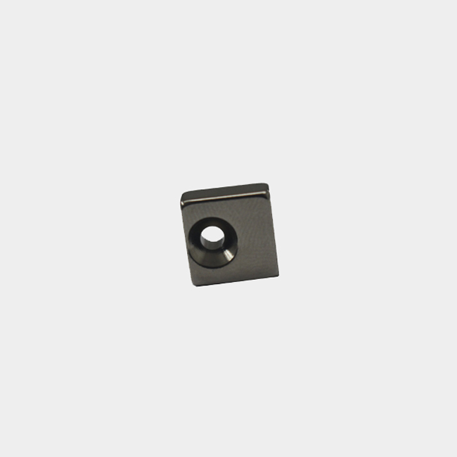 Square strong neodymium magnet with eccentric screw hole