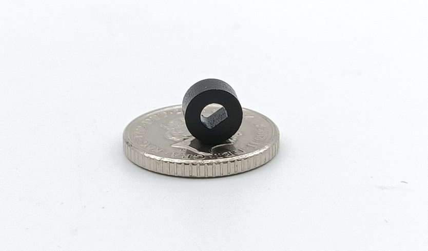 The sample display of black epoxy ring magnet with D hole