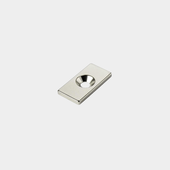 20x10x3mm neodymium block magnets with single countersunk hole