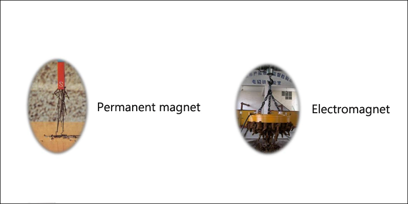 Application diagram of permanent magnet and electromagnet;