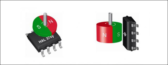 Which side of the magnet should be induced by the Hall sensor?