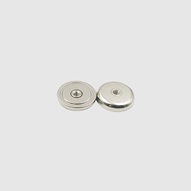 Neodymium pot magnet with flat thread from China D20-48mm