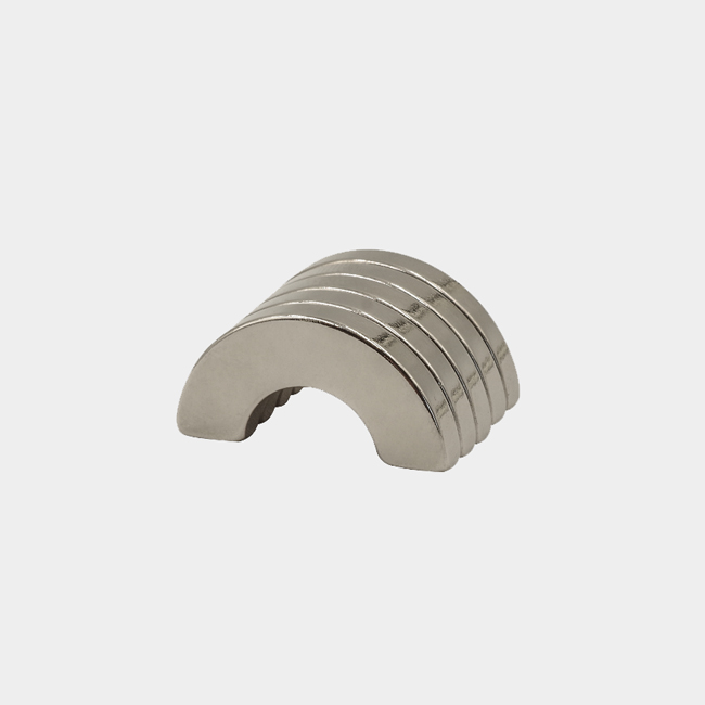 N45SH grade high strength half ring magnet 25x12x3.5mm