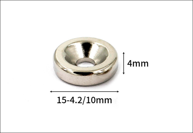 countersunk ring magnet with an outer diameter of 15mm