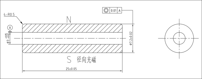 Hollow cylindrical magnets draw