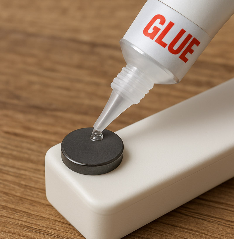 Adding glue to magnets