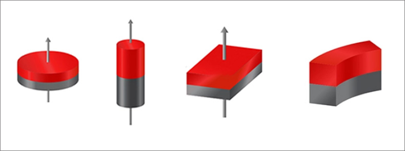 Schematic of thickness magnetization direction