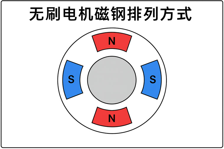 Typical arrangement of magnets in a brushless motor Typical arrangement of magnets in a brushless motor