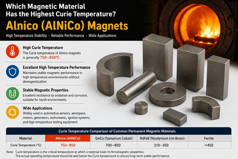 Which Magnet Material Has the Highest Curie Temperature?