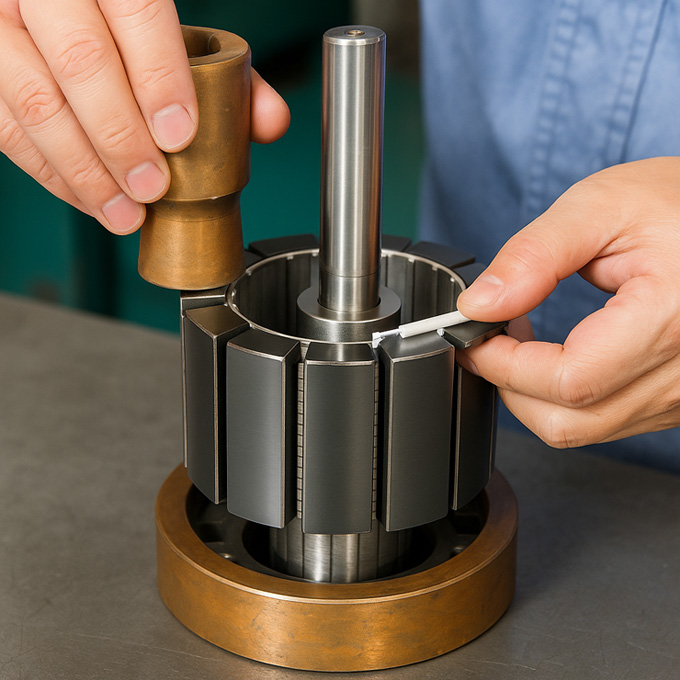 Servo motor magnet fixing